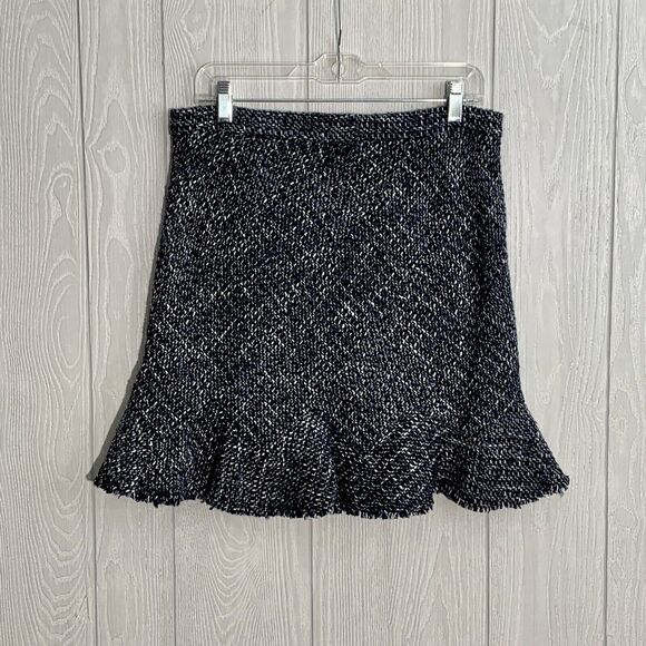 Theory Blue Multi Autumn Tweed Diag Zip Skirt Size 10 NWT - Picture 5 of 5